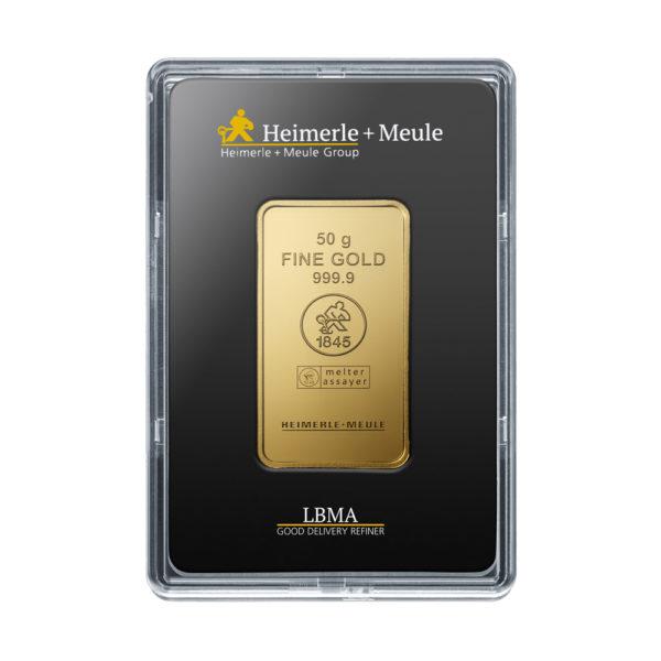 50g Goldbarren - Heimerle und Meule